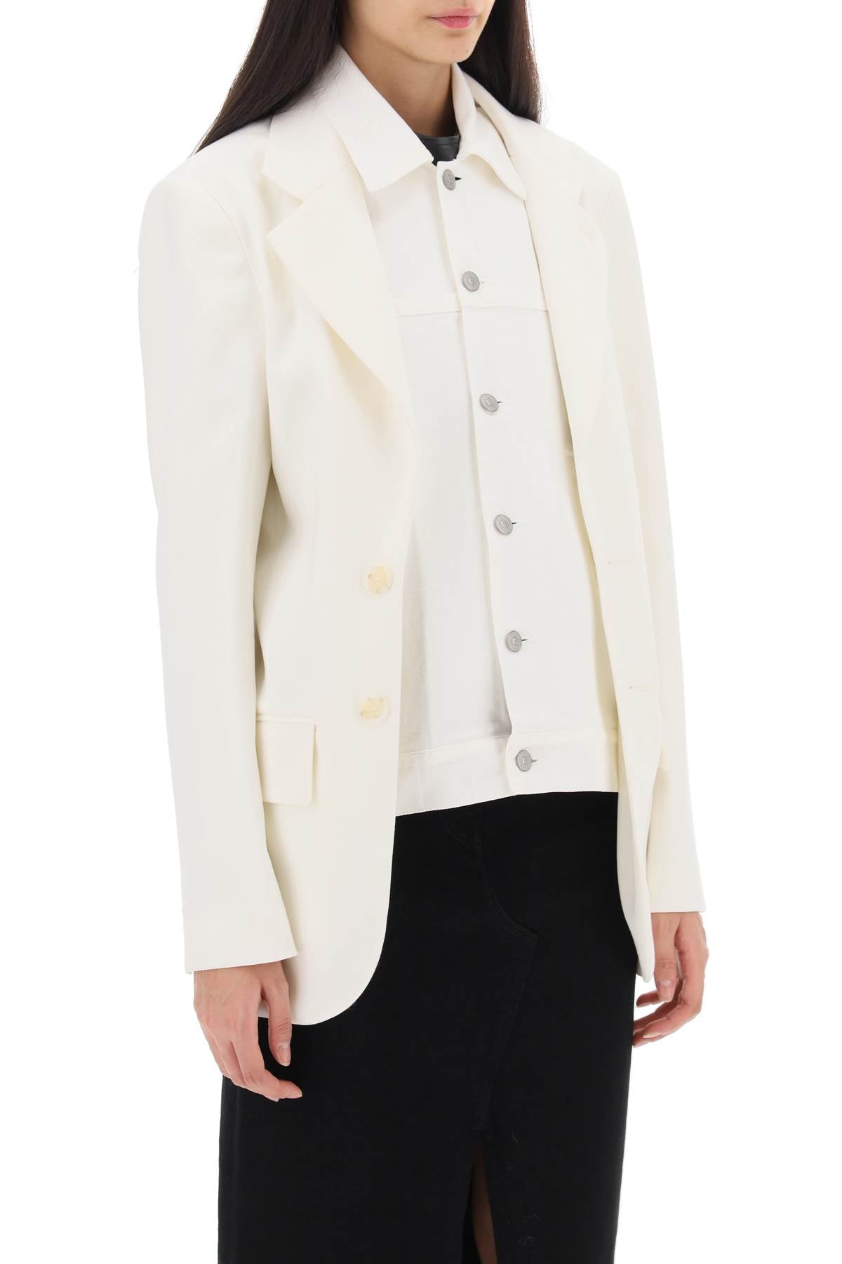 Trompe L'oeil Layered Blazer  - Bianco