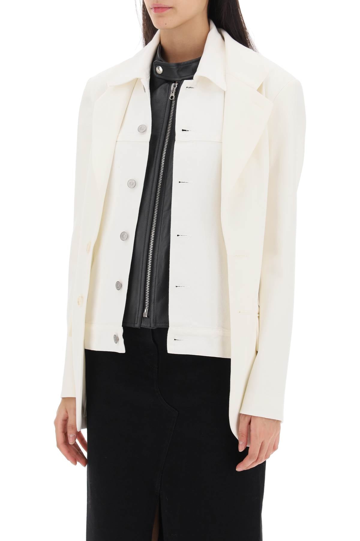 Trompe L'oeil Layered Blazer  - Bianco