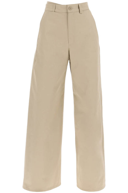 Cotton Gabardine Trousers  - Beige