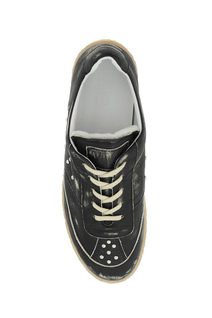 Leather Low-top Sneakers  - Nero