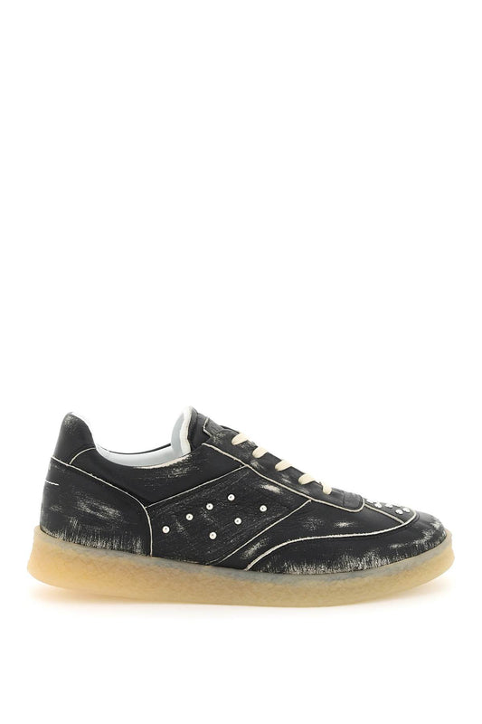 Leather Low-top Sneakers  - Nero