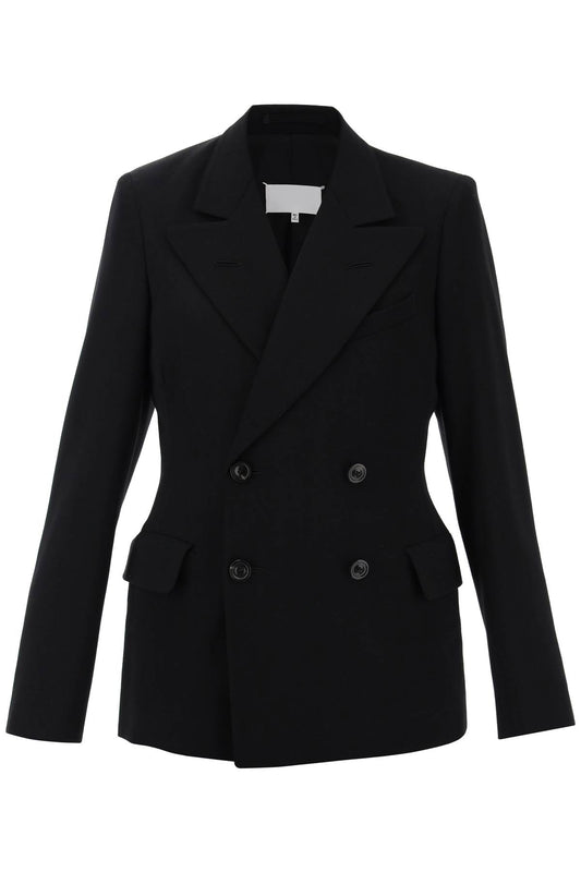 Slim-fit Wool Jacket With A Fitted Waist  - Black