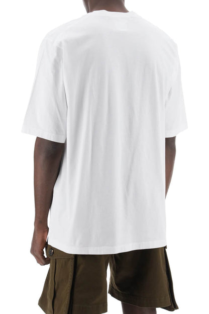 Skater Fit Printed T-shirt  - White