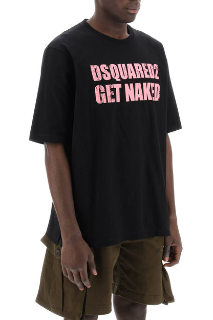 Skater Fit Printed T-shirt  - Black