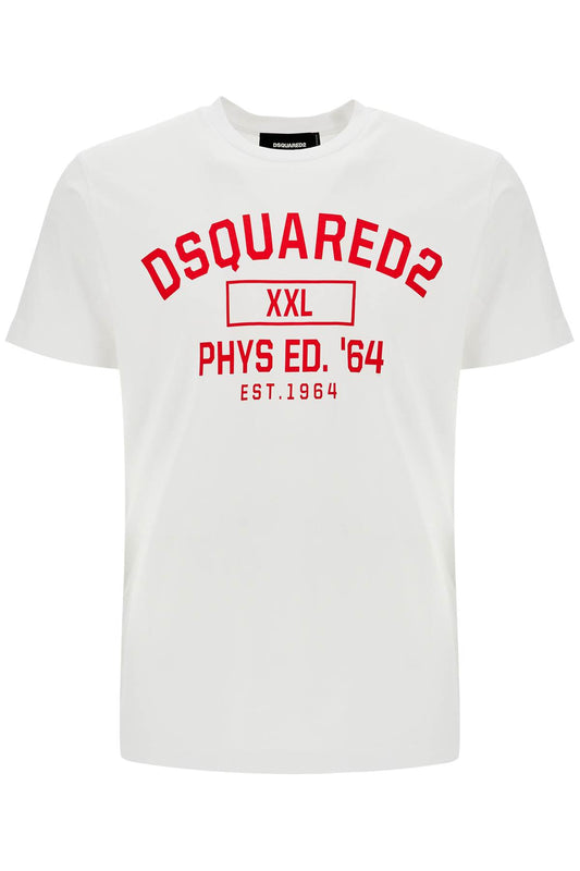 White Cotton T-shirt With Phys Ed. '64 Logo  - White