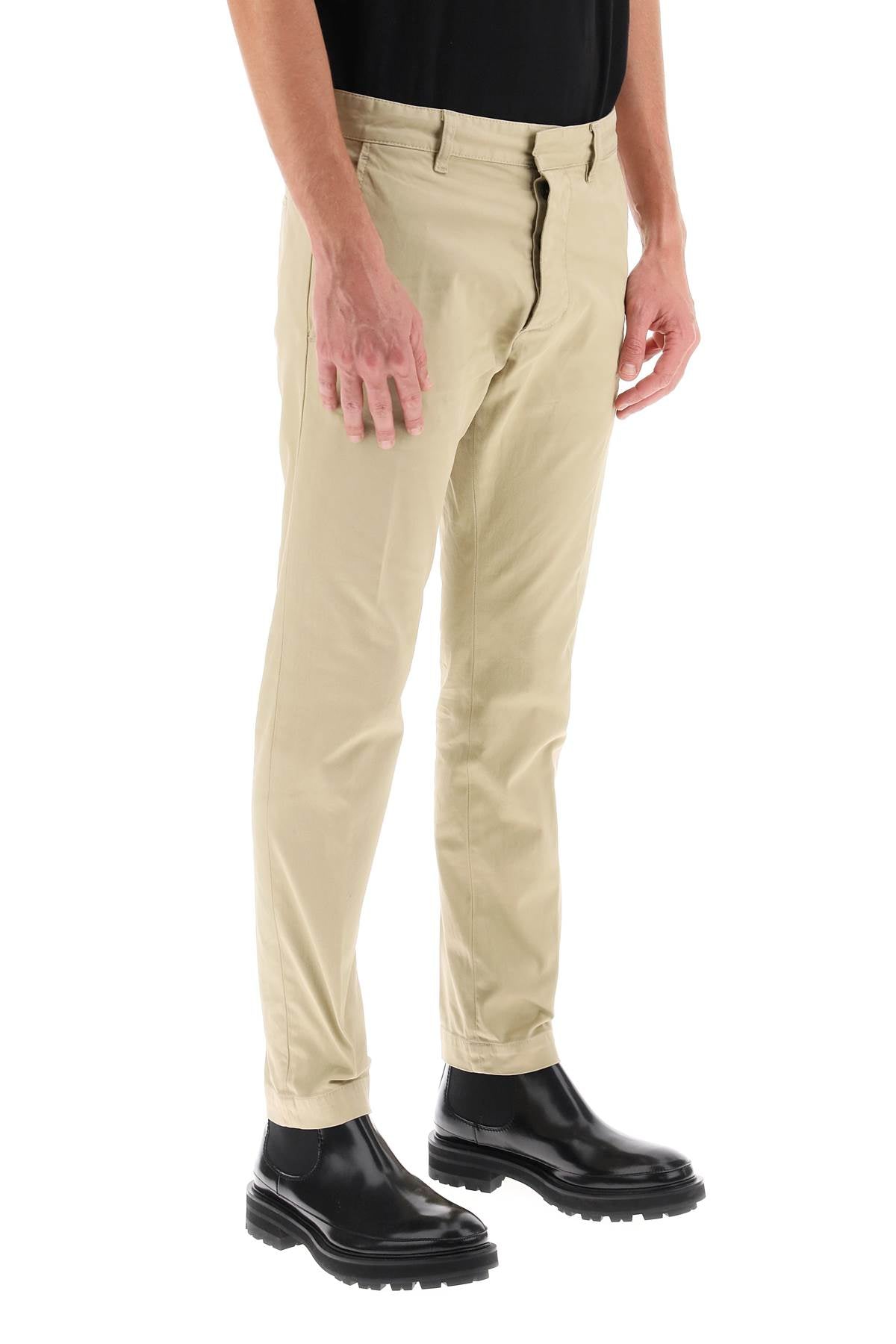 Cool Guy Pants In Stretch Cotton  - Beige