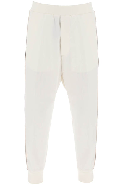 Wool Blend Tailored Jog Pants  - Bianco