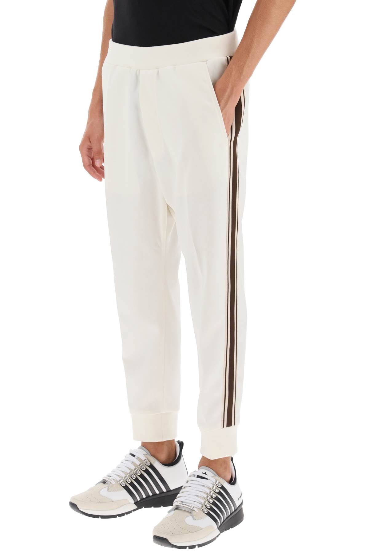 Wool Blend Tailored Jog Pants  - Bianco