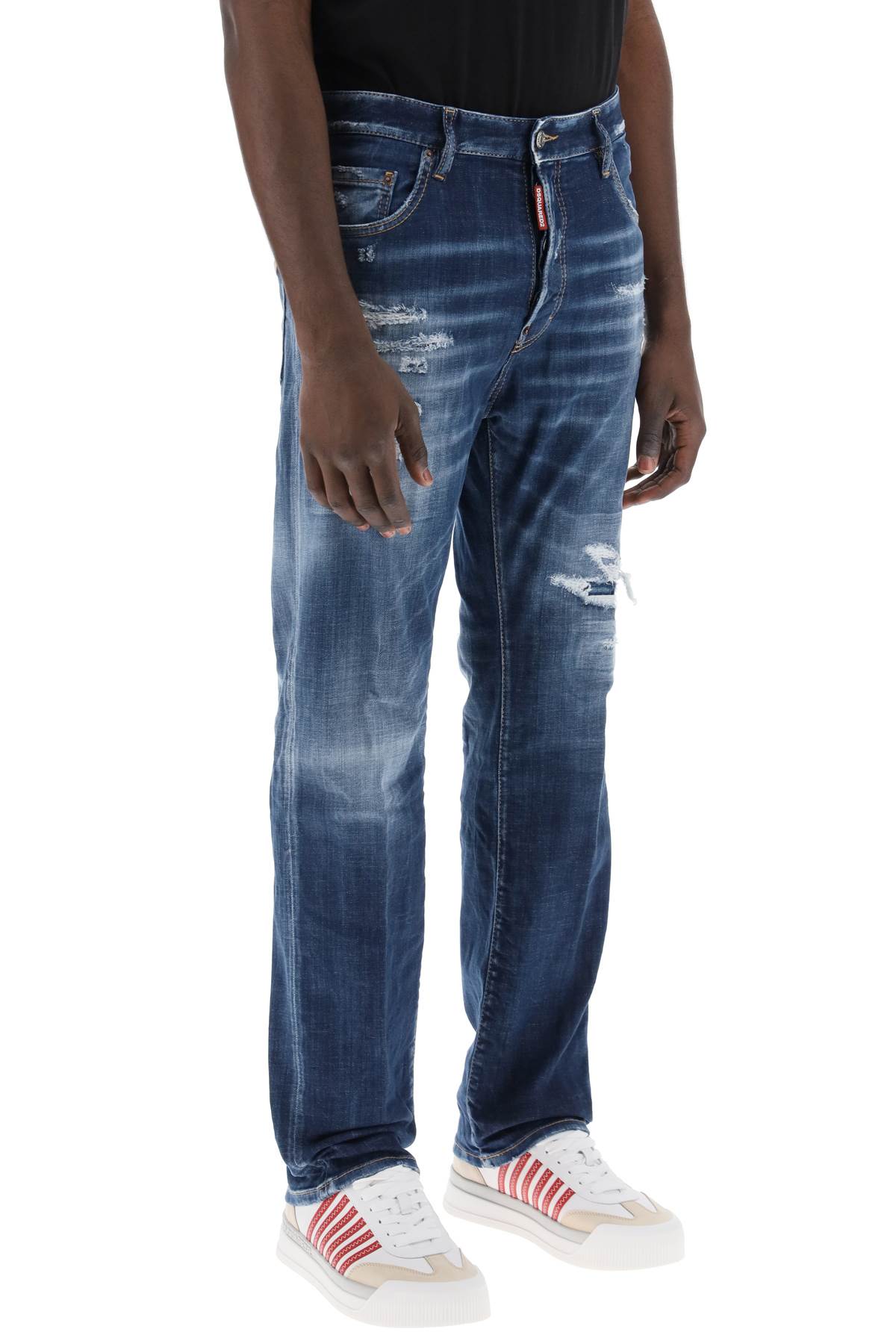 Destroyed Denim Jeans In 642 Style  - Blue