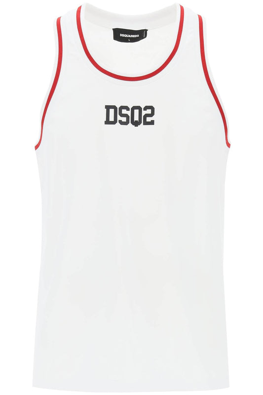 "cotton Dsq2 Cool Tank  - White