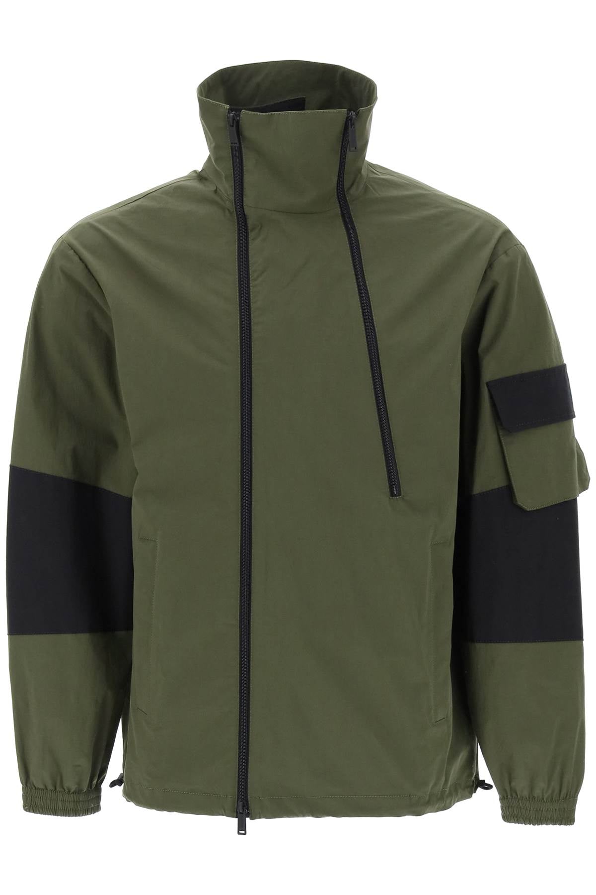 Technical Blouson Jacket In Stretch Cotton  - Verde