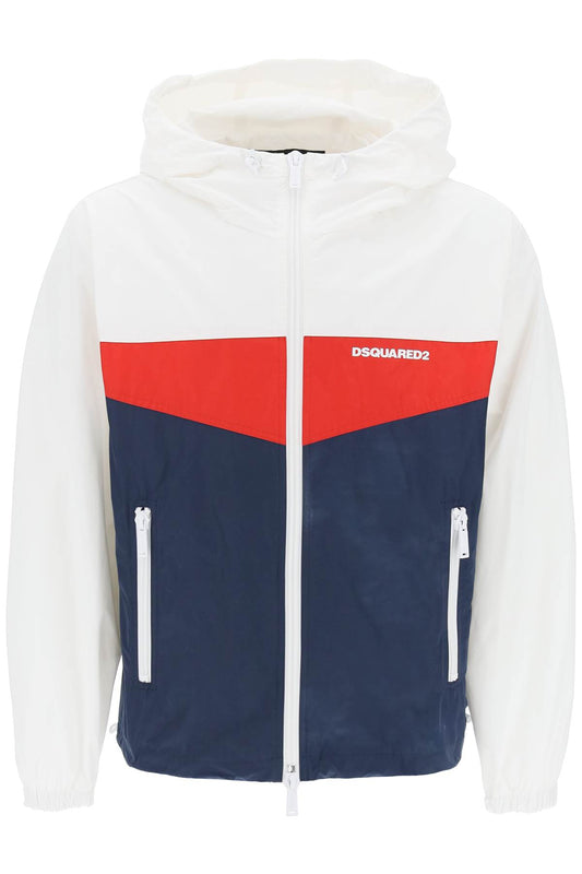 Color Block Windbreaker Jacket  - White