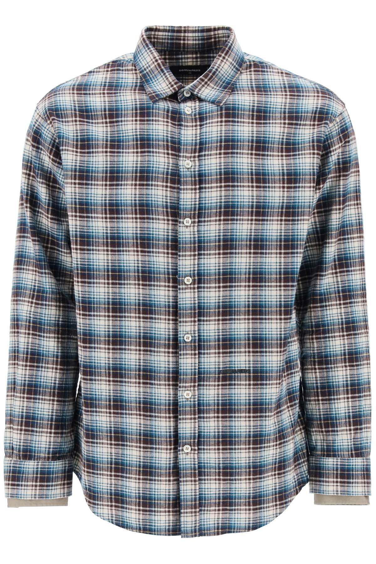 Check Shirt With Layered Sleeves  - Blue