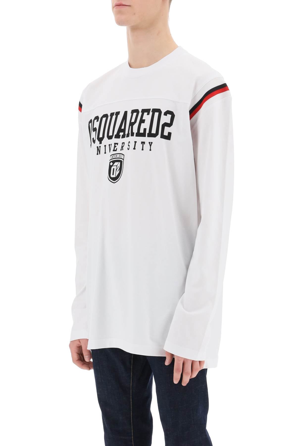 Long-sleeved Varsity T-shirt  - White