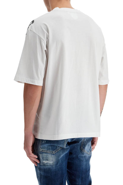 Loose Logo Print T-shirt With  - White