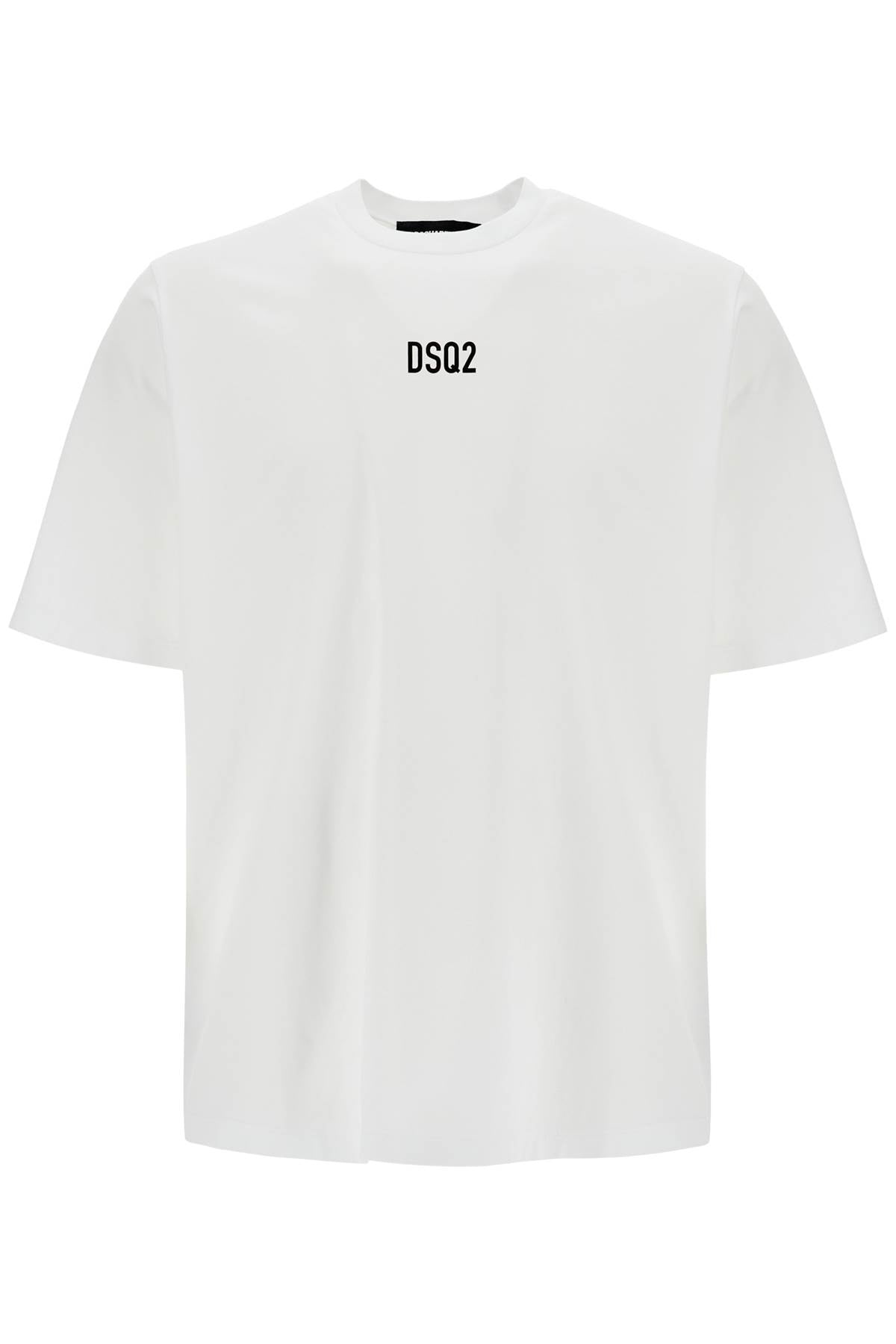 White Cotton T-shirt With Dsq2 Logo  - White