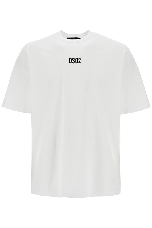 White Cotton T-shirt With Dsq2 Logo  - White