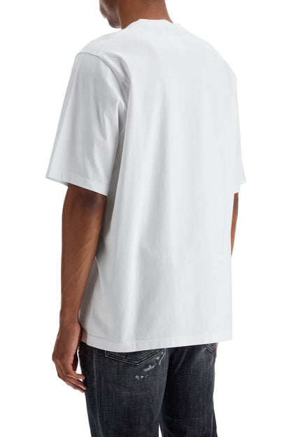 White Cotton T-shirt With Dsq2 Logo  - White