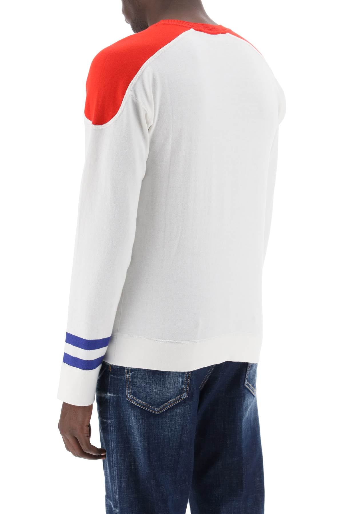 Dsq2 64 Football Sweater  - White