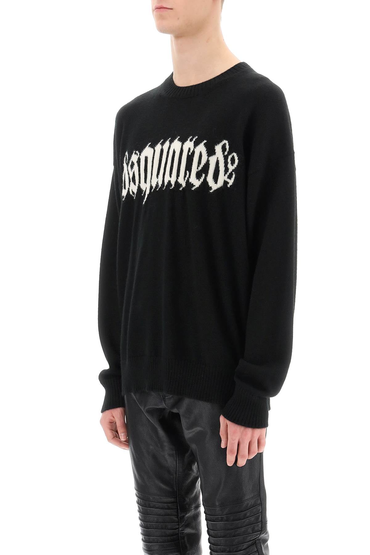 Gothic Logo Sweater  - Black