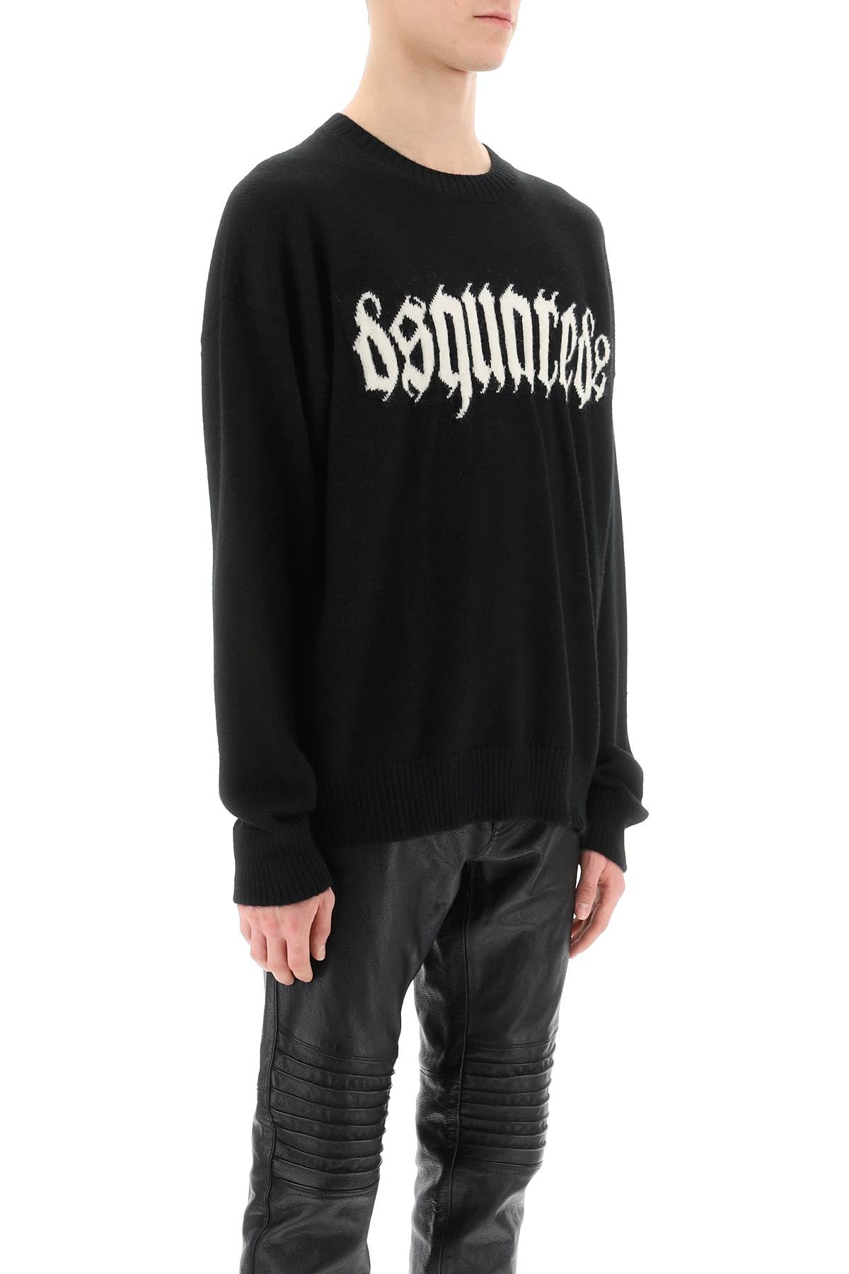 Gothic Logo Sweater  - Black