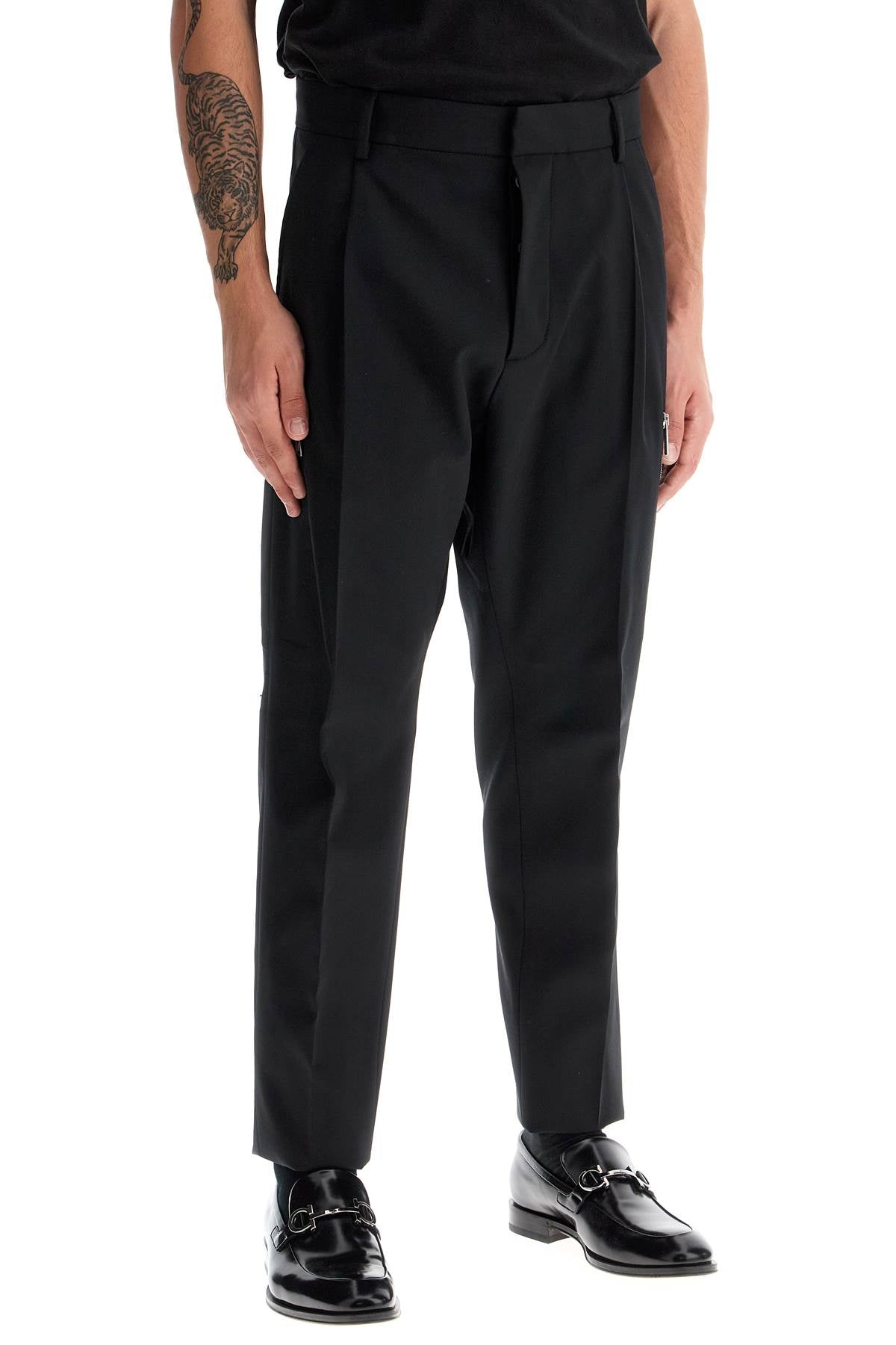 Tapered One Pleat  - Black