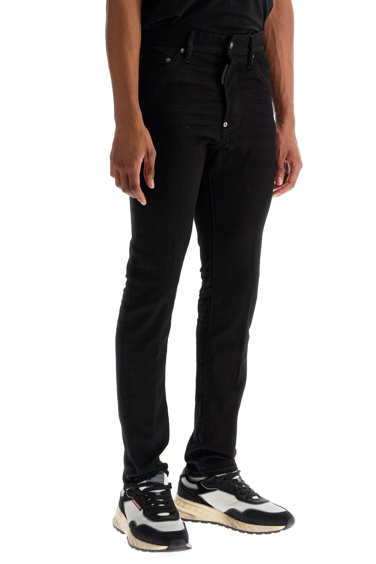 Cool Guy Black Cotton Jeans  - Black