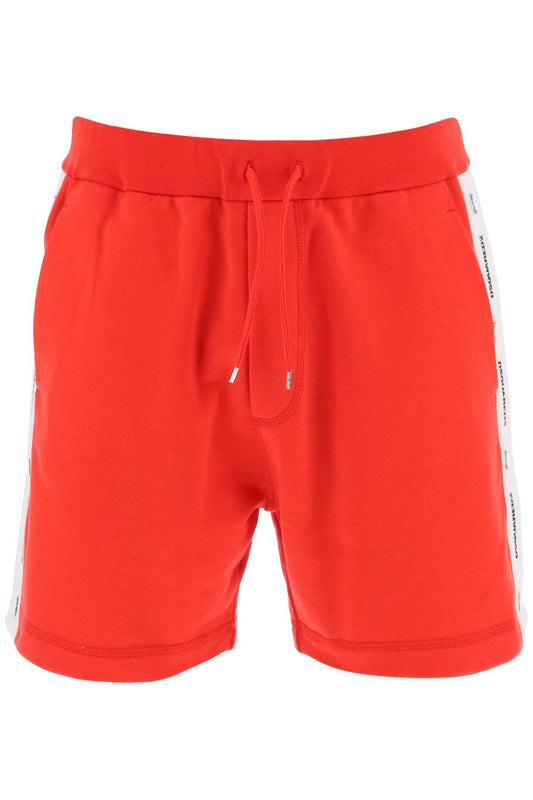 Burbs Sweatshorts With Logo Bands  - Red