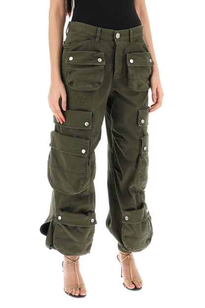 Wide Leg Cargo Pants  - Green