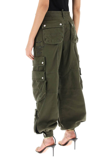 Wide Leg Cargo Pants  - Green