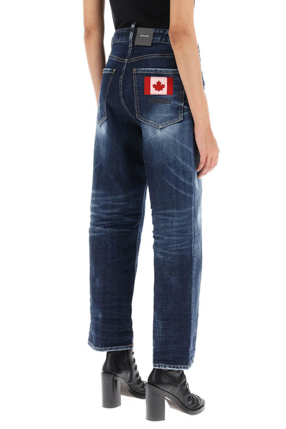 'boston' Cropped Jeans  - Blue