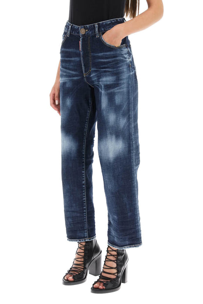 'boston' Cropped Jeans  - Blue