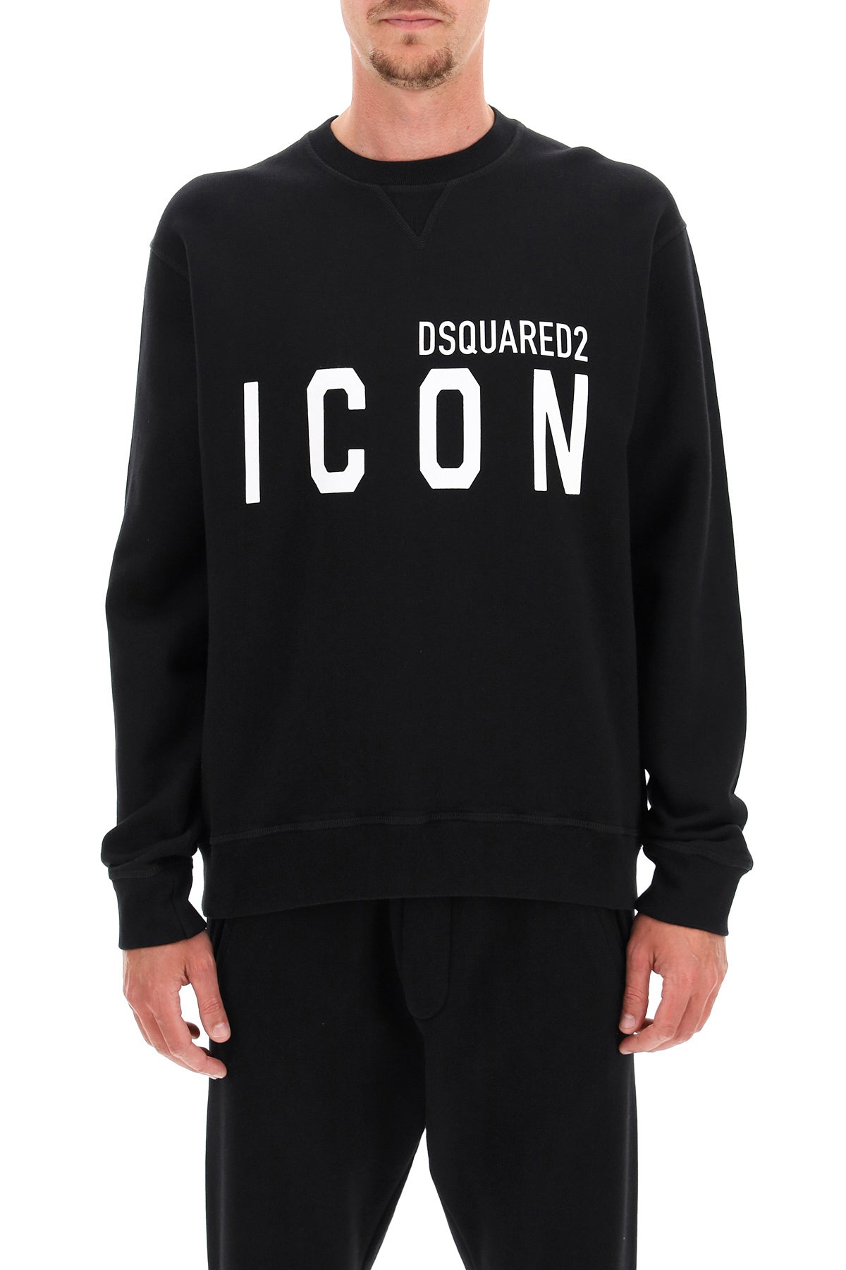 Icon Crew-neck Sweatshirt  - Black