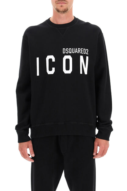 Icon Crew-neck Sweatshirt  - Black