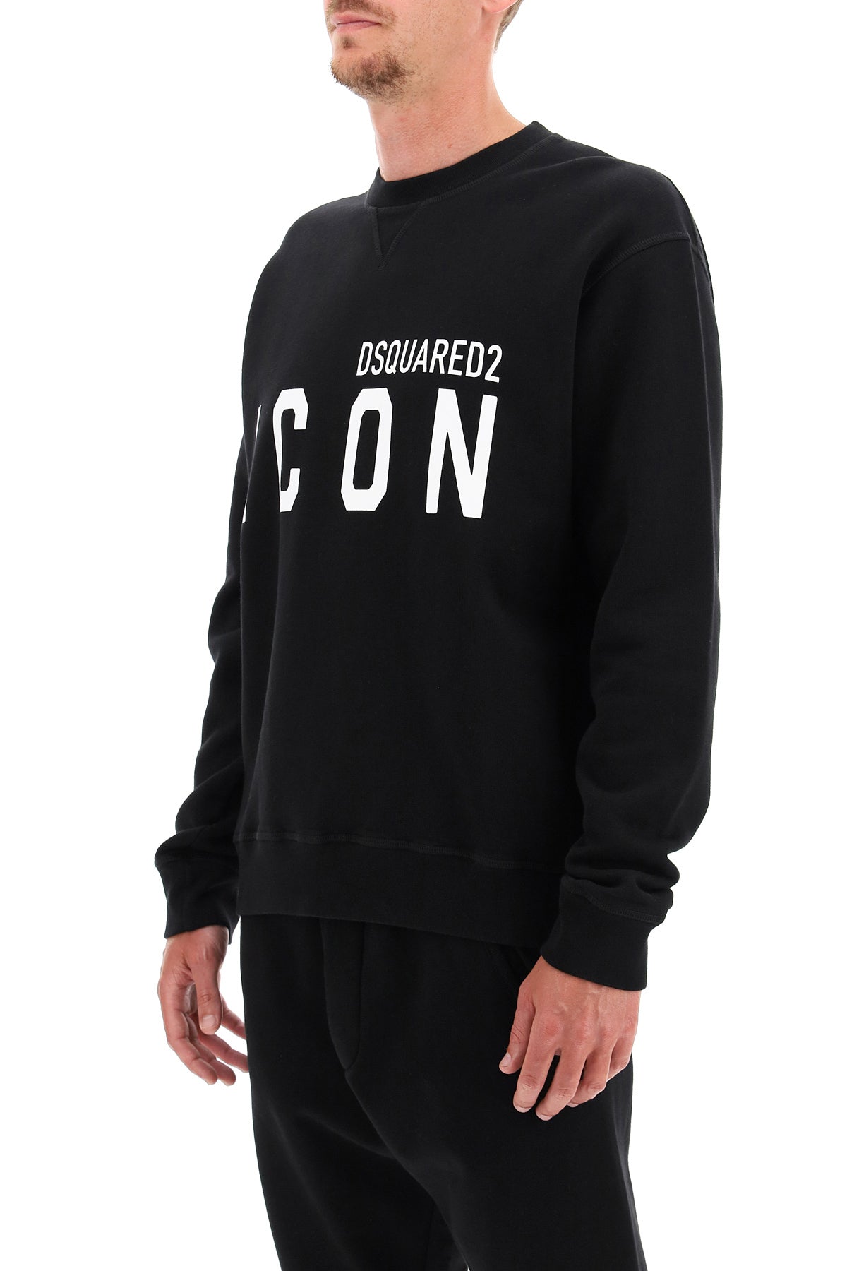 Icon Crew-neck Sweatshirt  - Black