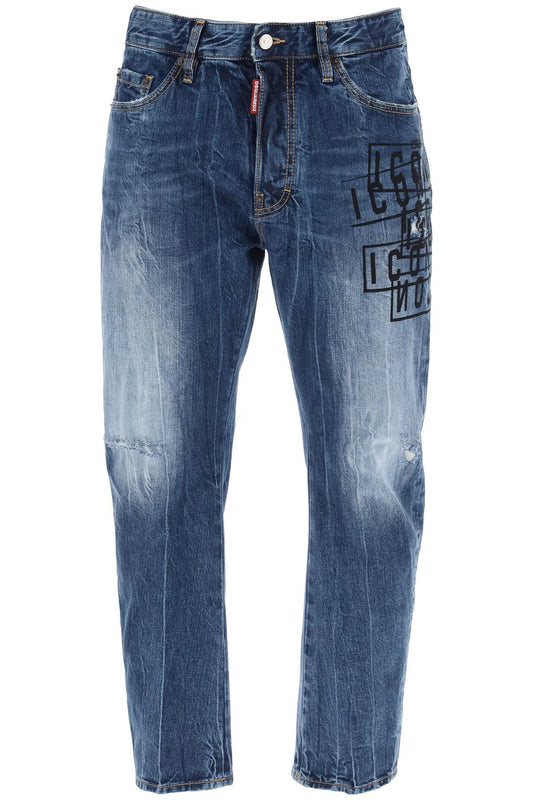 "dark Wash Icon Stamps Bro Jeans In  - Blue