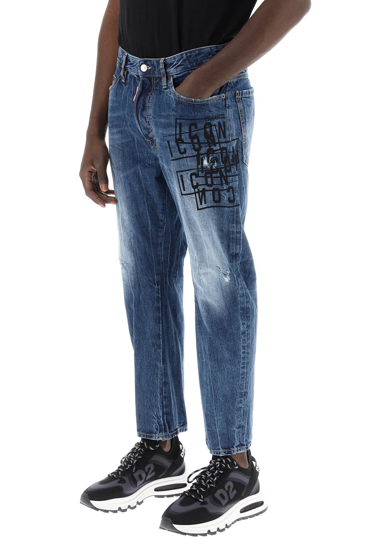 "dark Wash Icon Stamps Bro Jeans In  - Blue