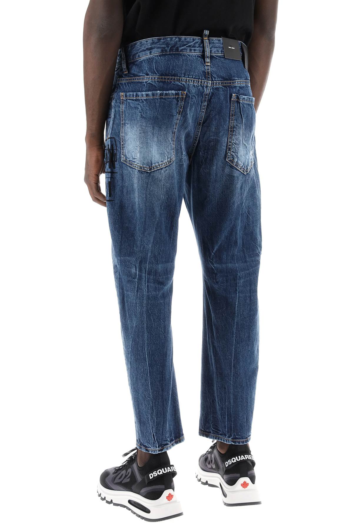 "dark Wash Icon Stamps Bro Jeans In  - Blue