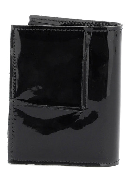 Bifold Patent Leather Wallet In  - Black