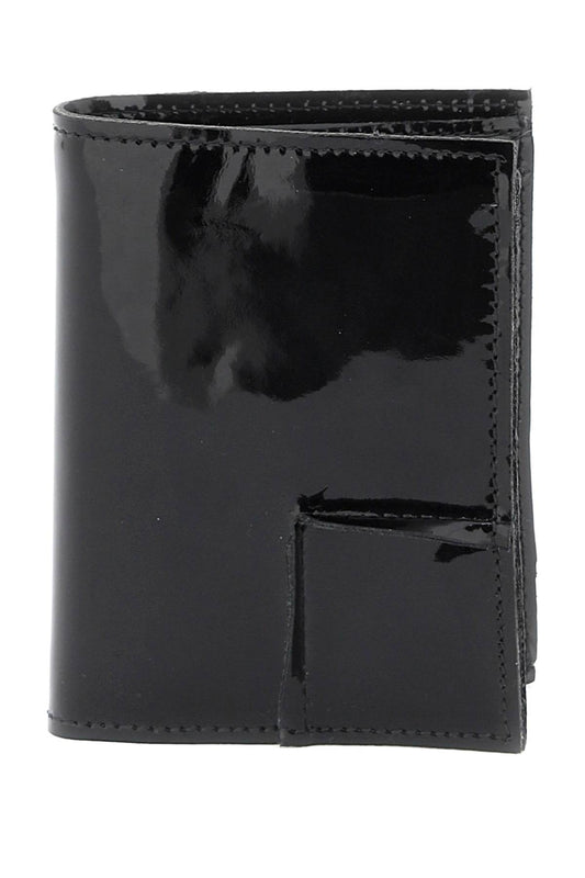 Bifold Patent Leather Wallet In  - Black