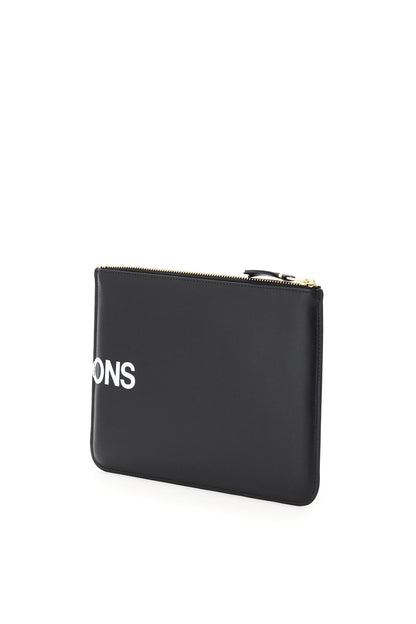 Leather Pouch With Logo  - Black