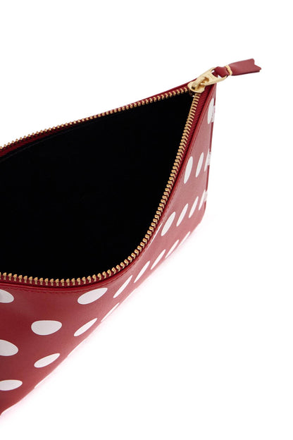 'polka Dot Leather Pouch Bag  - Red