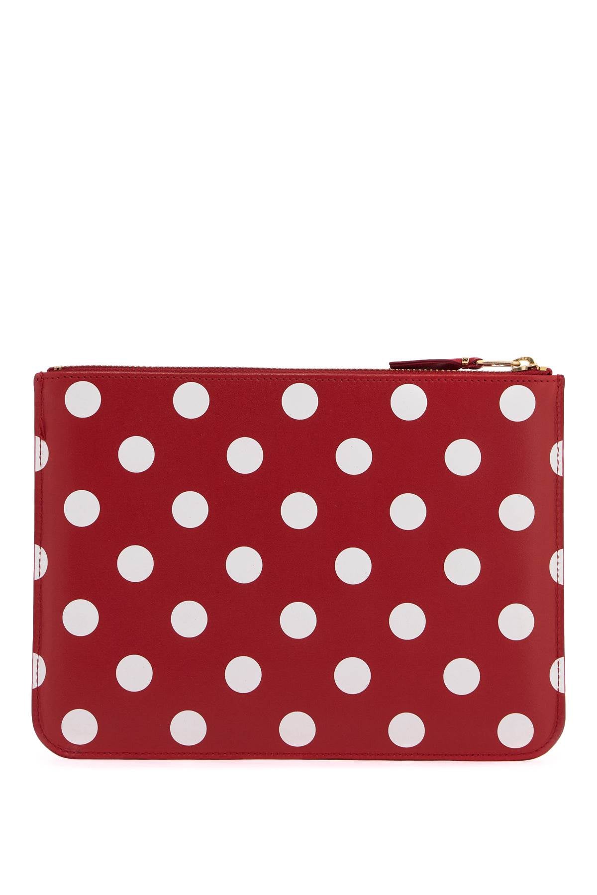 'polka Dot Leather Pouch Bag  - Red