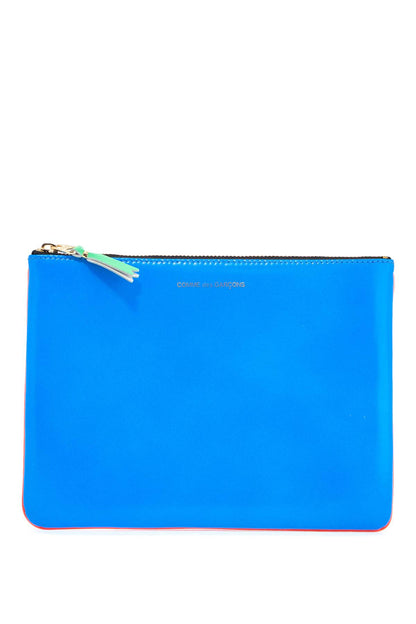 Super Fluorescent Blue Goat Leather Wallet  - Blue