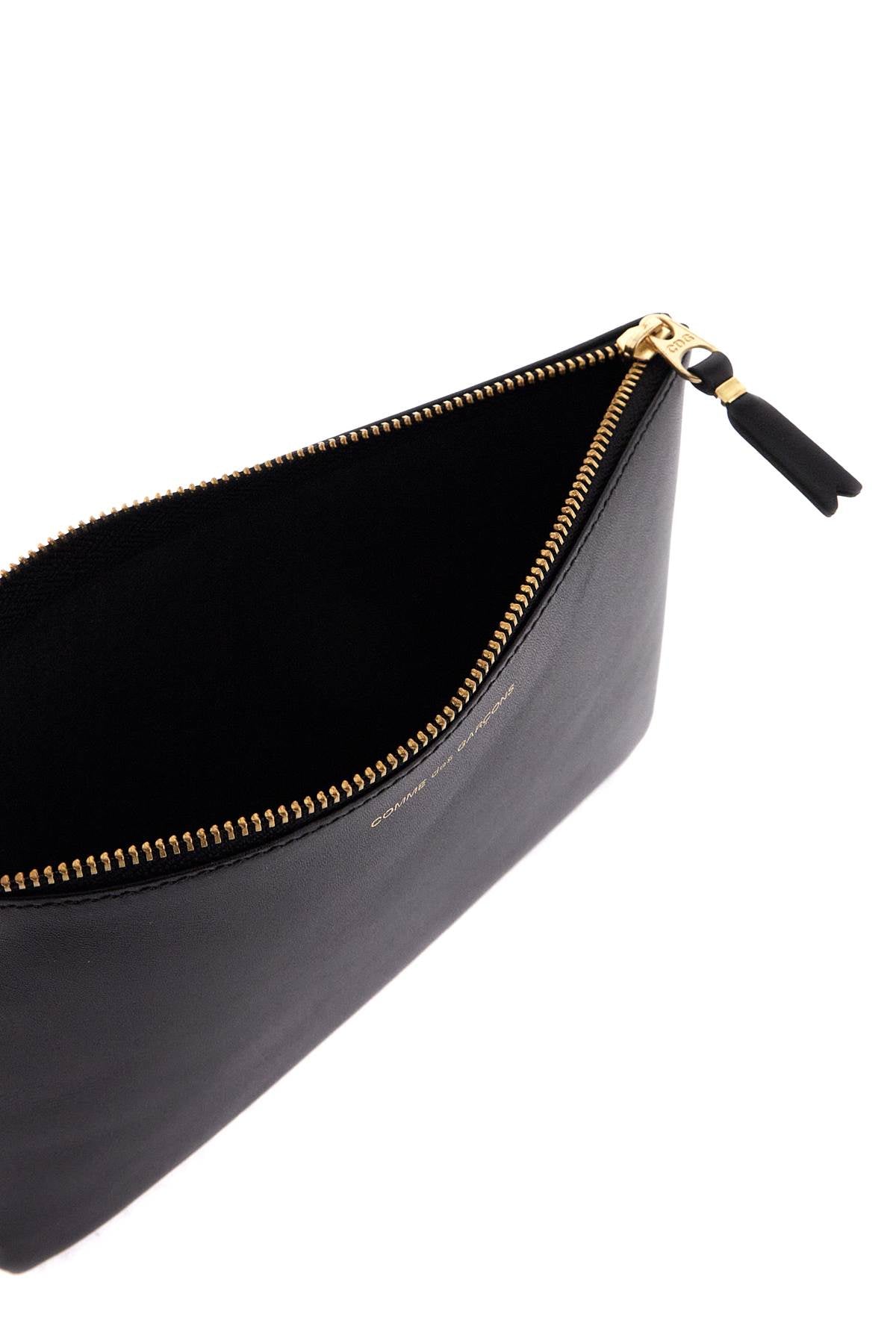 Smooth Leather Pouch In Seven Words  - Black