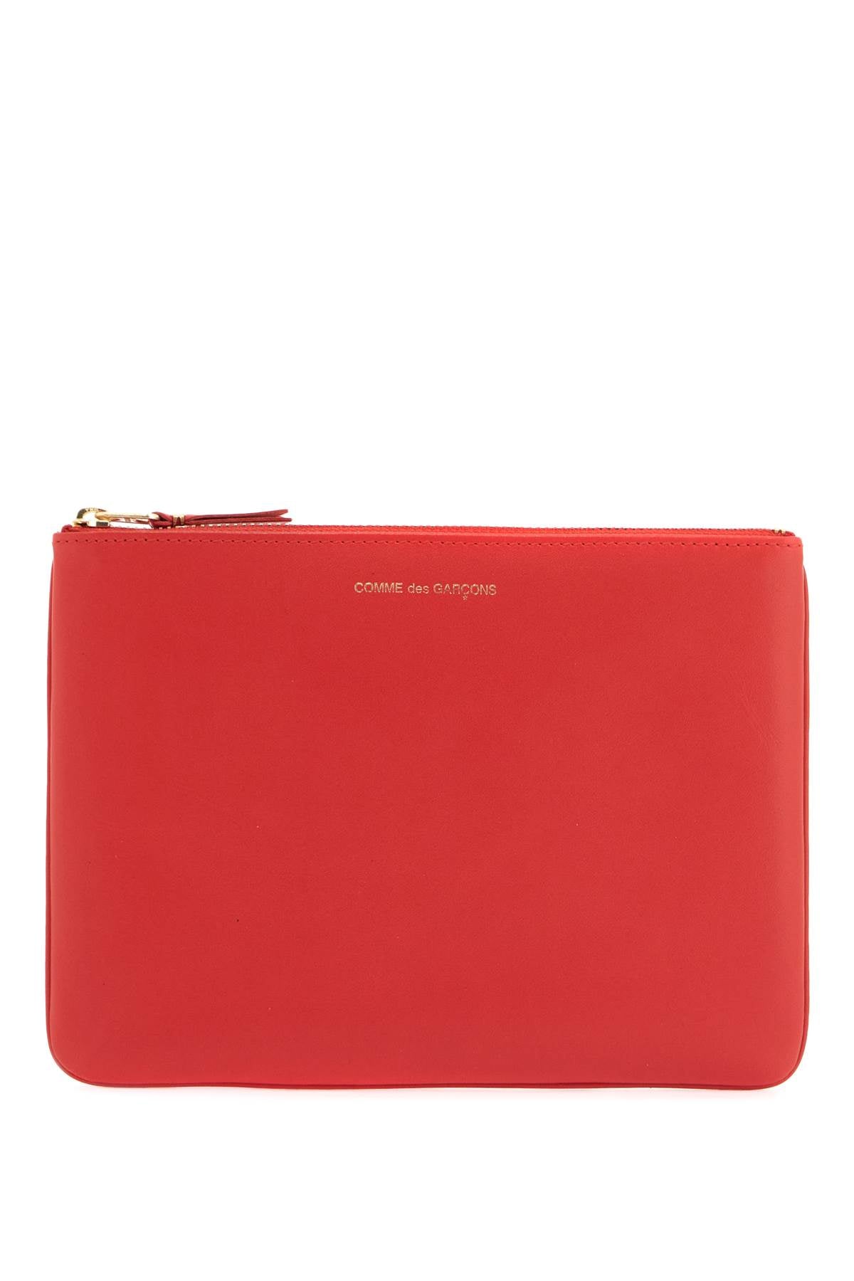 Smooth Leather Pouch In Seven Words  - Red