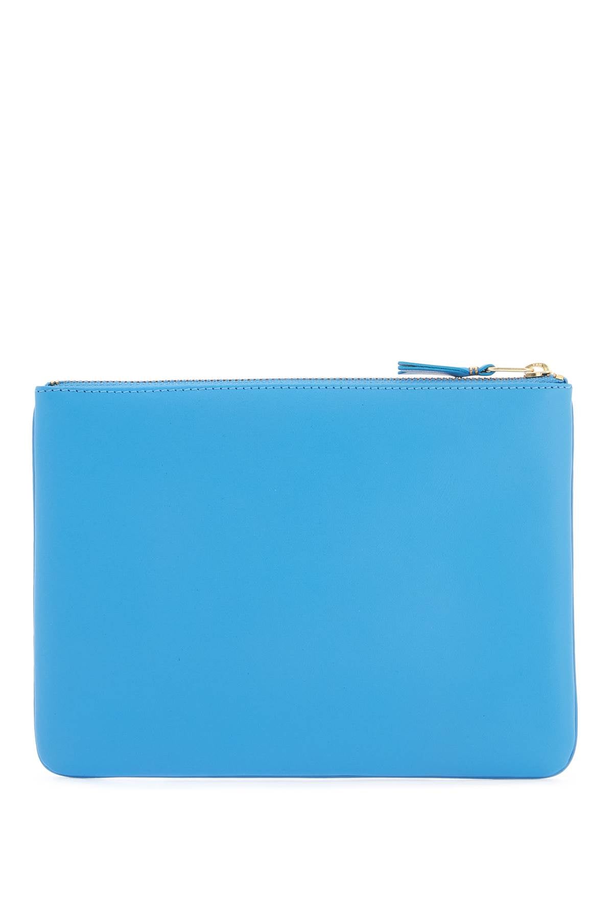 Smooth Leather Pouch In Seven Words  - Light Blue