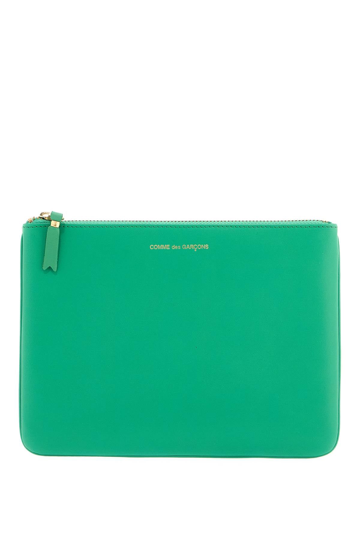 Smooth Leather Pouch In Seven Words  - Green