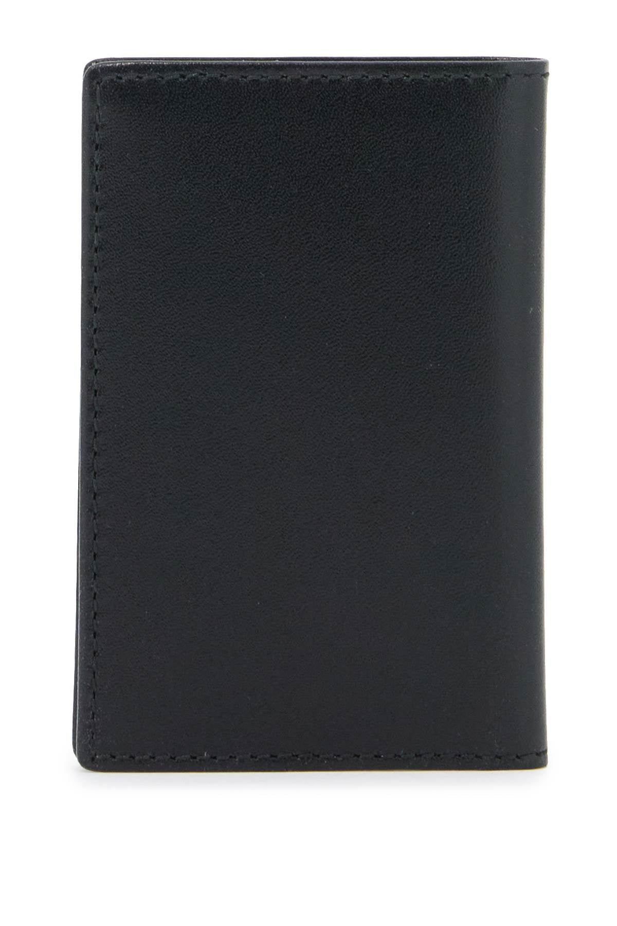 Leather Compact Wallet  - Black