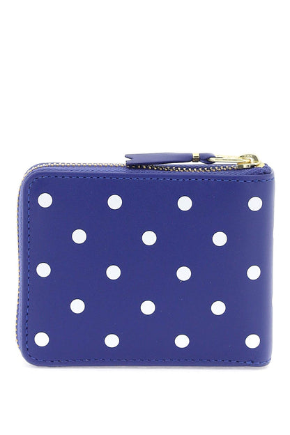 Polka Dot Zip Around Wallet With  - Blue